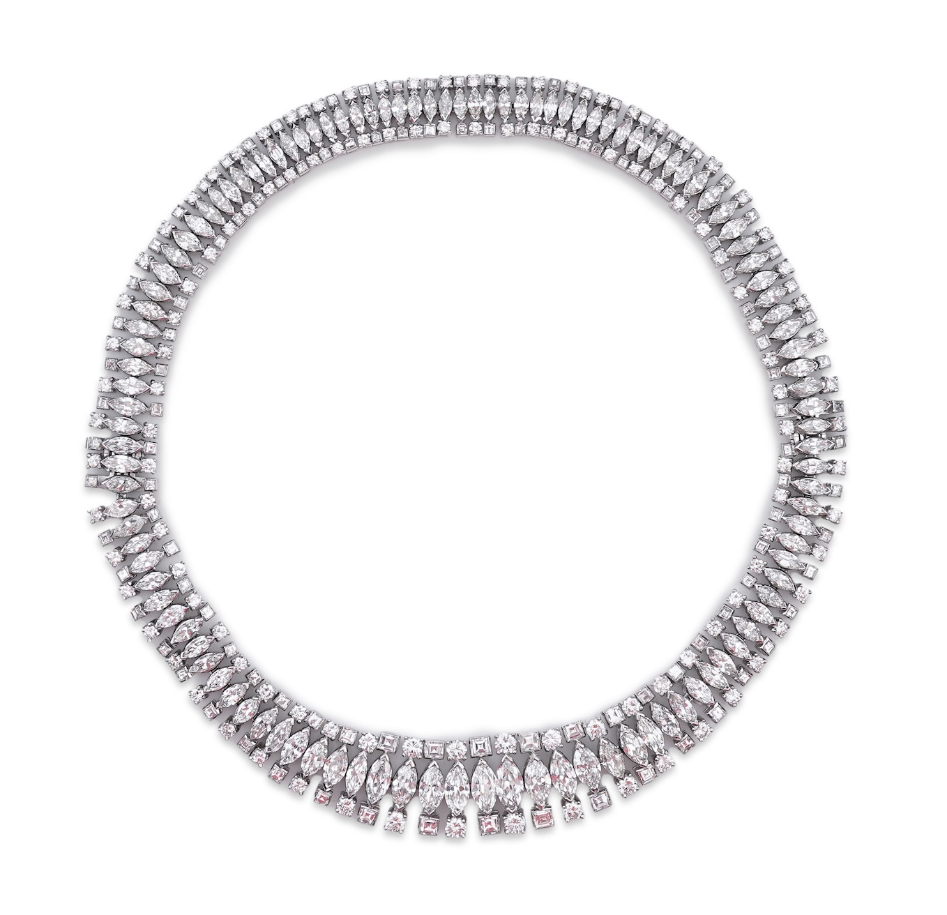 An impressive diamond collar, mid 20th century